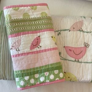 Pottery Barn Kids Penelope Bird Crib Quilt & Sheet